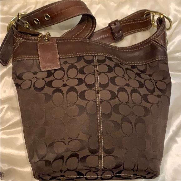 Coach Chocolate Canvas Bucket Bag - Picture 2 of 3